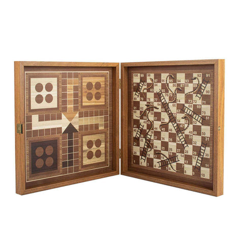4-in-1 Combo Classic style: Chess, Backgammon, Ludo and Snakes by Manopoulos
