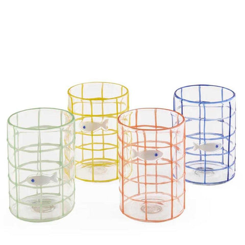 Amalfi Glassware Set - Set Of 4 - Multi by Jonathan Adler