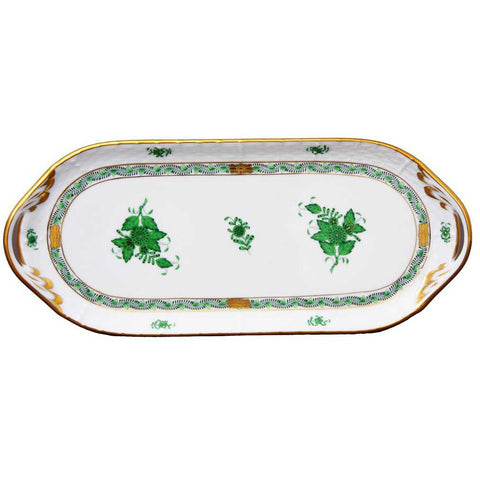 Apponyi Green Sandwich Dish Sm by Herend