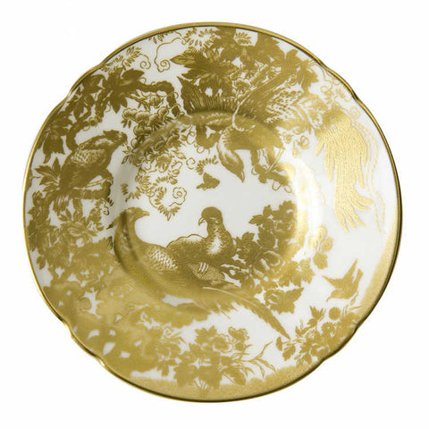 Aves Gold Coffee Saucer by Royal Crown Derby