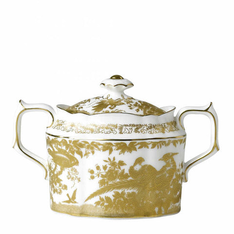 Aves Gold Covered Sugar by Royal Crown Derby