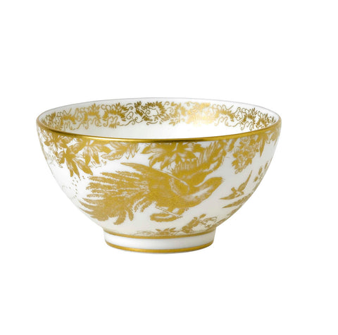 Aves Gold Footed Rice Bowl by Royal Crown Derby