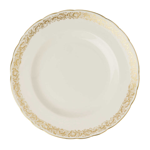 Aves Gold Narrow Band Dessert Plate by Royal Crown Derby