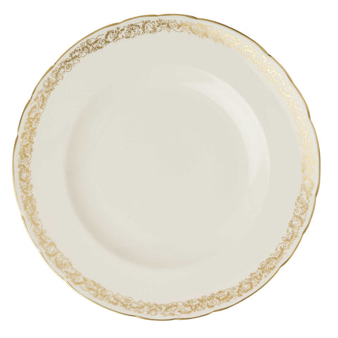Aves Gold Narrow Band Dinner Plate by Royal Crown Derby