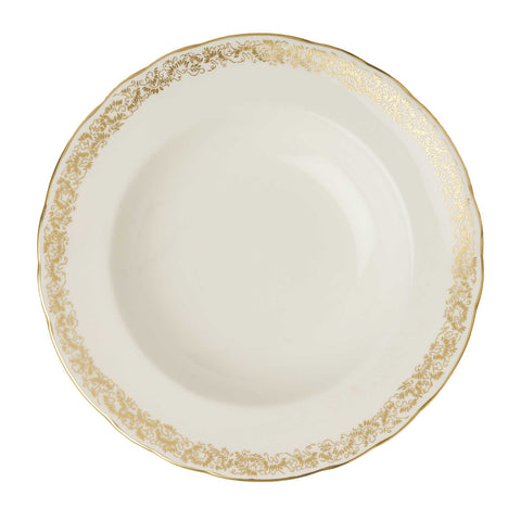 Aves Gold Narrow Band Rim Soup L/S by Royal Crown Derby
