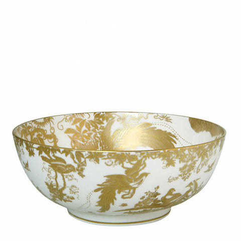 Aves Gold Salad Bowl by Royal Crown Derby