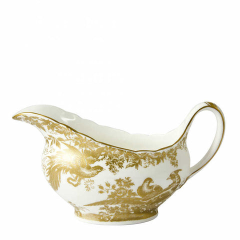 Aves Gold Sauce Boat by Royal Crown Derby