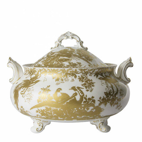 Aves Gold Soup Tureen & Cover by Royal Crown Derby