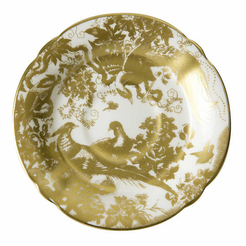 Aves Gold Tea Saucer by Royal Crown Derby