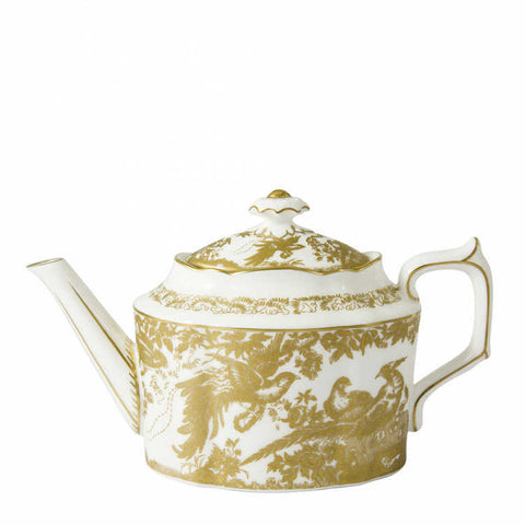 Aves Gold Teapot Small by Royal Crown Derby