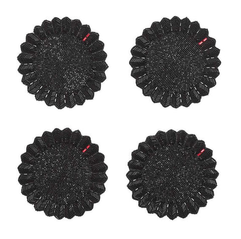 Baccarat Etoile Coaster Black Set Of 4 by Kim Seybert