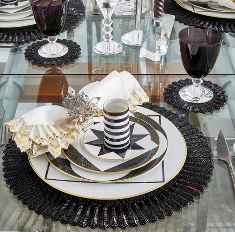 Baccarat Etoile Coaster Black Set Of 4 by Kim Seybert
