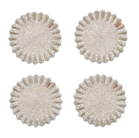 Baccarat Etoile Coaster Silver/Crystal Set Of 4 by Kim Seybert