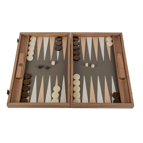 Backgammon Crocodile Tote In Grey Beige Inlaid Leatherette by Manopoulos