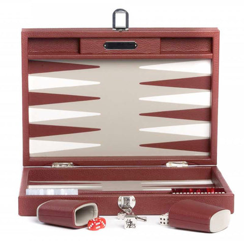 Backgammon Medium Buffalo Leather Cremisi by Hector Saxe