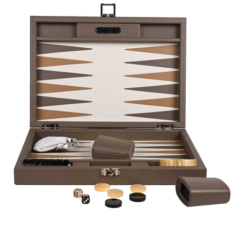 Backgammon Medium Buffalo Leather Taupe by Hector Saxe