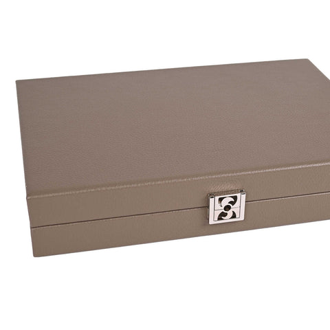 Backgammon Medium Buffalo Leather Taupe by Hector Saxe