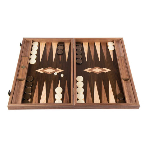Backgammon Walnut Natural Tree Trunk with Wenge & Oak Points by Manopoulos
