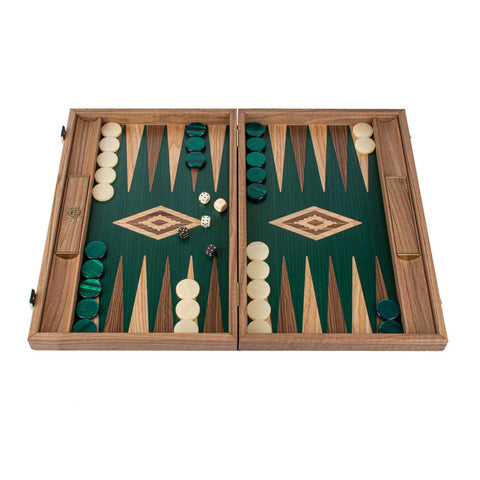 Backgammon Walnut with Green Oak by Manopoulos