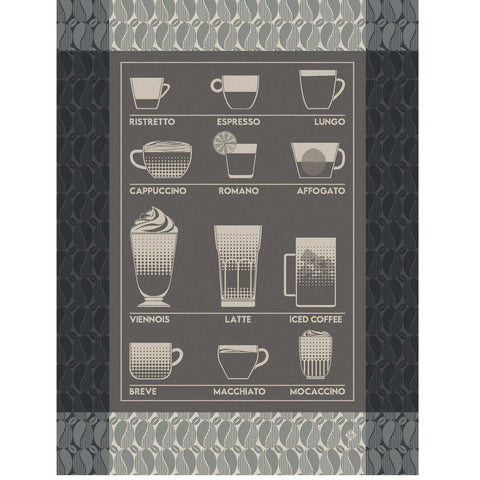 Barista - Black Tea Towel by Le Jacquard Francais