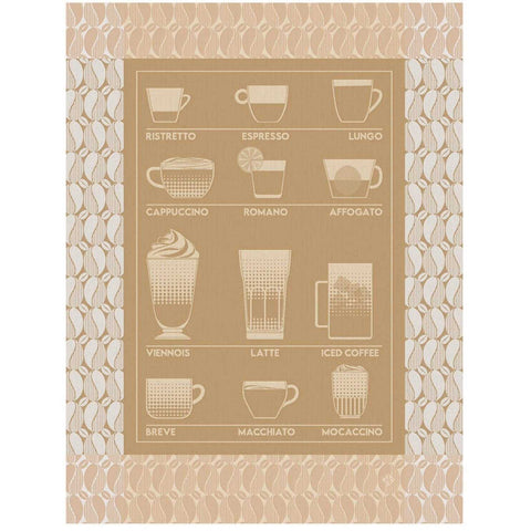 Barista Brown Tea Towel by Le Jacquard Francais