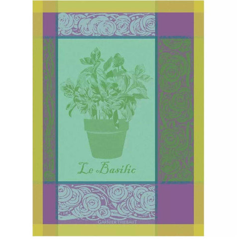 Basilic Purple Kitchen Towel by Garnier Thiebaut