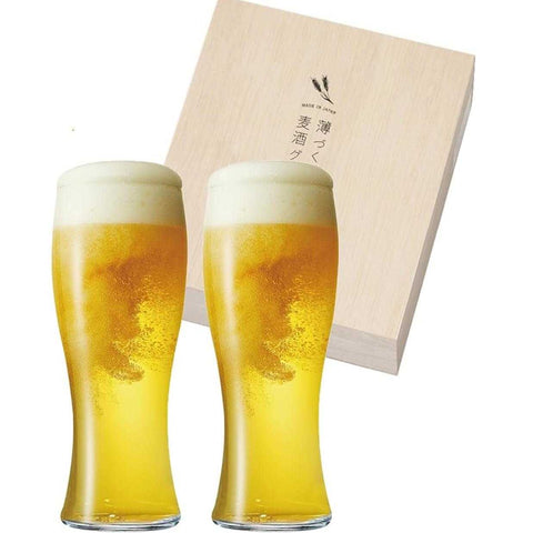 Beer Set In Wooden Package by Toyo-Sasaki Glass