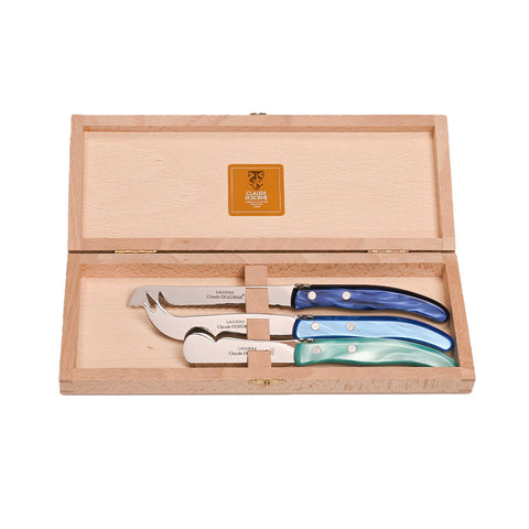 Berlingot 3 pc Cheese Set Blues by Claude Dozorme
