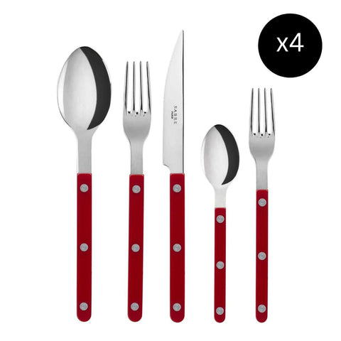 Bistrot Solid  Burgundy 20 Pieces Cutlery Set by Sabre