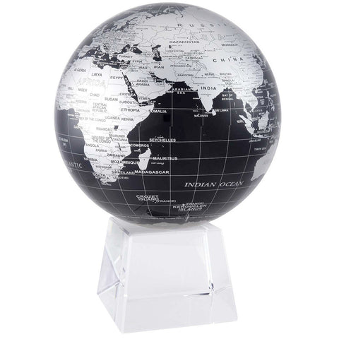 Black and Silver Globe 8.5 in With Crystal Base by Mova