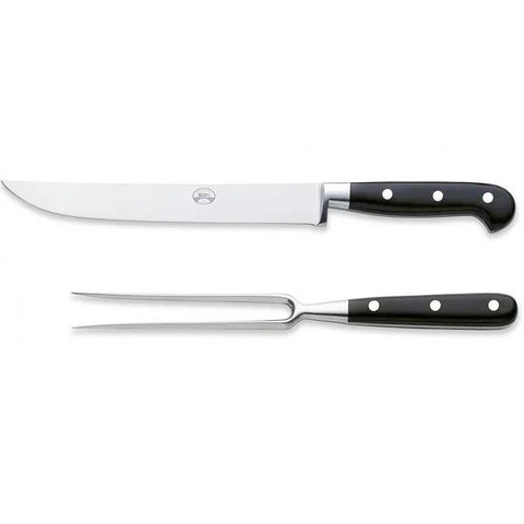 Black Lucite Carving set by Berti