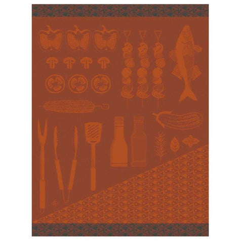Braise Red Tea Towel by Le Jacquard Francais