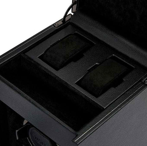 British Racing   Single Watch Winder With Storage - Black by Wolf