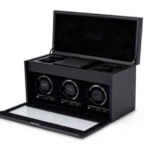 British Racing   British Racing Triple Watch Winder - Black by Wolf