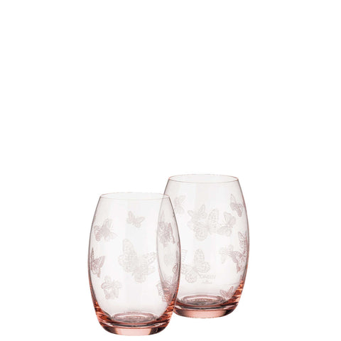 Butterfly Garden Anniversary Butterfly Garden Anniversary - Large Tumbler Set of Two 19 1/2 oz Pink by Versace