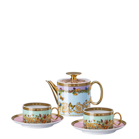 Butterfly Garden Modern  Tea Set for Two (Incl.  Tea Pot & 2 Tea Cups/Saucers) by Versace