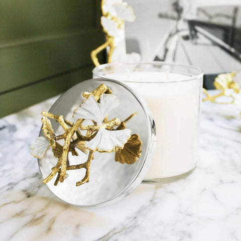 Butterfly Ginkgo Gold Candle by Michael Aram