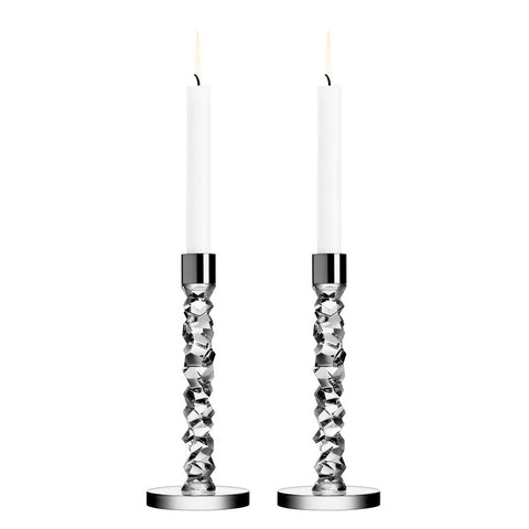 Carat Candlestick Medium Set of 2 by Orrefors
