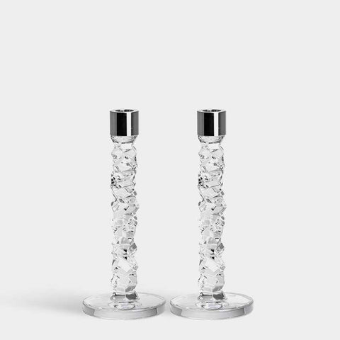 Carat Candlestick Medium Set of 2 by Orrefors