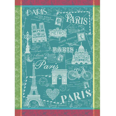 Carte De Paris Emeraude Kitchen Towel by Garnier Thiebaut