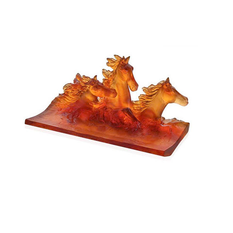 Cavalcade Amber Cavalcade Pencil Tray by Daum