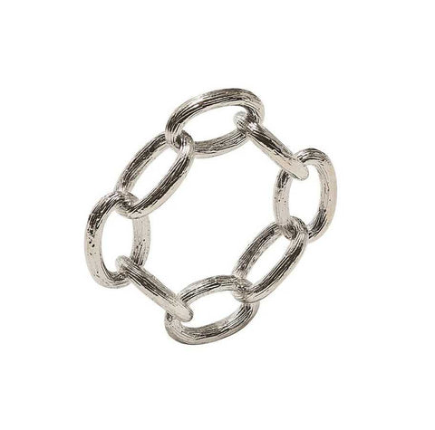 Chain Link Napkin Ring Silver Set Of 4 by Kim Seybert