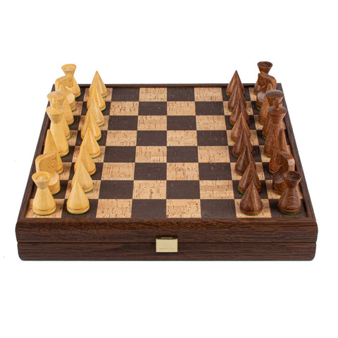 Chess Natural Cork Chessboard With Natural And Brown Chessmen by Manopoulos