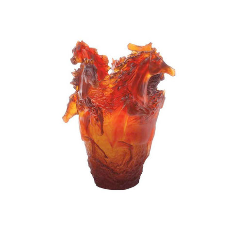 Cheval Amber Horse Vase by Daum