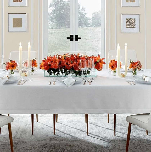 Classico White Square Tablecloth by Sferra