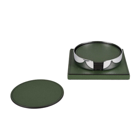 Coasters Liverpool Hunter Green Set of 6 by Pinetti