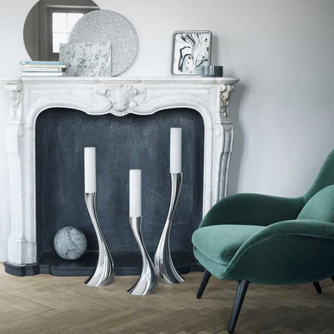 Cobra Floor Candleholder Small by Georg Jensen