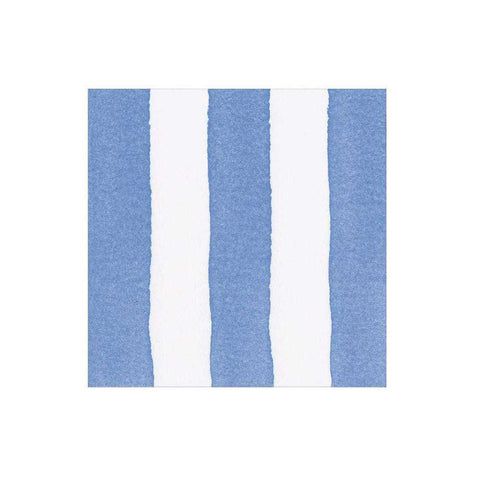 Cocktail Napkin Cafe Stripe Blue Paper Linen by Caspari