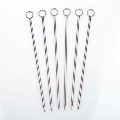 Cocktail Picks Circle Stainless Steel Set Of 6 by Japanese Bar Tools