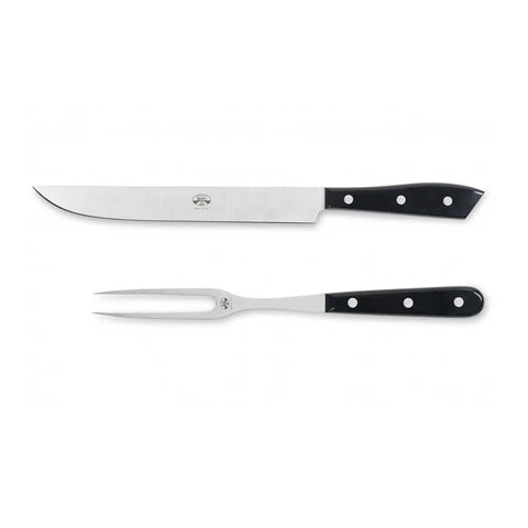 Compendio Black Lucite Carving Set Polished Blade by Berti